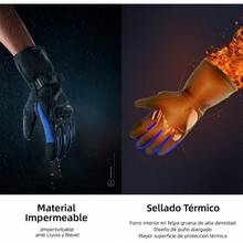 Guantes de Motocicleta para Invierno, con Pantalla táctil, Impermeable, Resistente al Viento, Térmicos para Nieve, Ciclismo, Correr, Motocicleta, Conducir - Hombre y Mujer - Azul - Ver 12