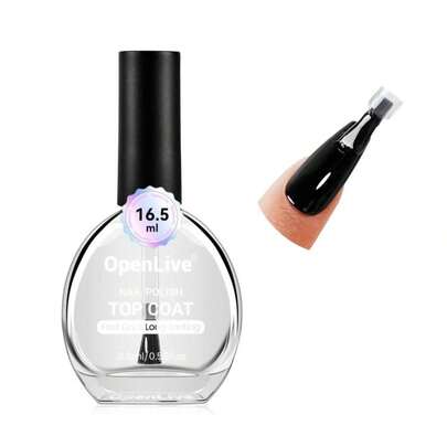 OpenLive 16.5ml Top Coat Clear Nail Polish, Quick Dry Nail Polish High Shine Long Lasting Glossy Fast Air Dry Top Coat For Nail Art Manicure Salon Quality | Clear, Glossy, Nail Art, Manicure