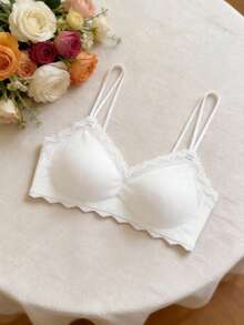 2pcs/Set Bra Wanita Seksi dengan Motif Renda, Nyaman & Modis, Bisa Dipakai dengan Berbagai Cara, Bra Camisole - MultiWarna - View 4