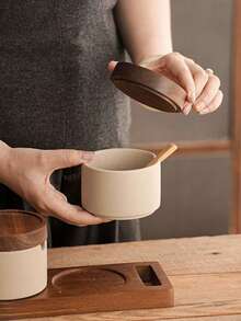 New Ceramic Seasoning Jars, Japanese Style Household Kitchen Spice Storage Cans, Commercial Monosodium Glutamate, Chili Powder, Sichuan Pepper, Salt, Sugar Canisters - Multicolor - View 4