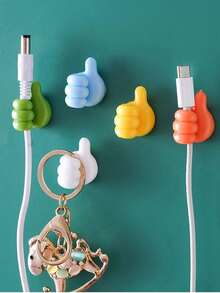 50 piezas/paquete Ganchos organizadores de cables de teléfono móvil, clips multifuncionales para almacenamiento conveniente, ganchos prácticos para colgar - Multicolor - Ver 5