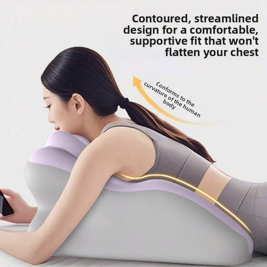 【真空压缩】牛奶丝睡眠枕，泡沫填充多功能腰部支撑枕，适用于办公室午睡、居家使用，冬季适用，加厚床枕 - 趴睡枕[米灰拼色]房事 - 查看 1