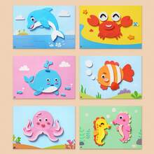 6pcs EVA Foam 3D Stickers - Kids DIY Craft Project | Cartoon Animal Educational Stickers | Children Painting Set | Creative Art Activity Kit, Fun Gift To Inspire Hands-On Ability - Multicolor - View 14