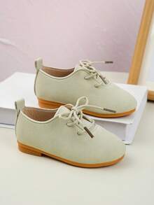 2026新款婴幼儿平底鞋，女童系带公主复古休闲学生鞋 - 米色 - 查看 3