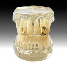 1 套锆石月牙镂空心形牙套，男女通用日常配饰 - 彩色 - 查看 2