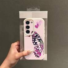 1个TPU蝴蝶图案半包手机壳，兼容三星A15/A14/A13/A12/S24/S23/S22/S21/S20/S10/A72/A73/A71/A50/A53/A52/A32/A31/A05S - 白色 - 查看 3