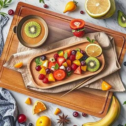 三件套木质砧板套装 - 大、中、小三种尺寸，带滴水槽，可用作奶酪和熟食砧板，可水洗果蔬砧板，居家、宿舍必备厨房用品