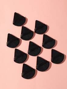 20-Piece Triangle Flocking Puff Double-Sided Makeup Air Cushion Beauty Tool Loose Powder Setting Makeup Super Soft Crystal Velvet Powder Puff - Black - View 5