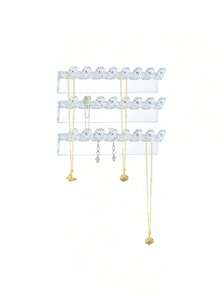 3件套优雅透明壁挂式首饰展示架，多功能项链手链收纳架，时尚首饰收纳架，可放置耳环和钥匙，是梳妆台、镜柜的理想之选，也是返校必备、秋季装饰、圣诞礼物、感恩节家居收纳、新年派对准备、情人节女士专属收纳方案的完美之选，用别致的首饰收纳架和季节性风格提升您的空间格调。 - 彩色 - 查看 10