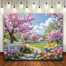 1 pièce canevas de printemps Chemin de Sakura, un sentier de jardin vibrant avec des arbres en fleurs et des papillons, parfait pour le salon, la chambre, le bureau et la décoration extérieure. - 1 pièce - Voir 2