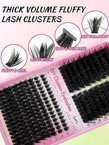 CMAYOME Bộ mi giả dung tích lớn 684/612/384, thiết kế cong hình chữ D mềm mại và tự nhiên, kèm theo mi giả 3D bồng bềnh. Bao gồm mi giả hình giọt nước/mi giả dạng dải, phù hợp với mi giả lông thỏ mỏng và không thấm nước. Bộ sản phẩm bao gồm keo dán mi, nhíp kẹp mi và cọ uốn mi. - Hồng - Xem 11