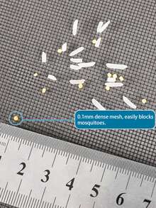 Black Zipper Window Screen Mesh, Easy Open Design, Hook & Loop Install, Keeps Mosquitoes & Bugs Out, Breathable Window Net For Everyday Home Use