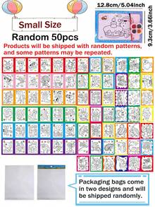 50pcs Watercolor Painting, Watercolor Paper, Coloring Pages, DIY Watercolor Painting, Educational Doodle Painting - Multicolor - View 12