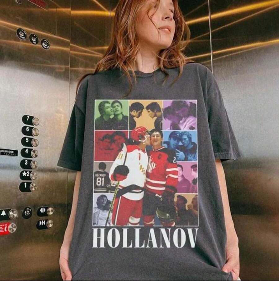 Ilya Rozanov Shane Hollander Shirt, Hollanov Tee, Heated Rivalry T-Shirt, Hockey Romance Shirt (4) - 黑色 - 查看 1