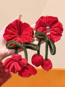 Bộ 3 chiếc dây buộc tóc hình nơ hoa tulip, phụ kiện tóc ruy băng ngọt ngào và thanh thoát với các màu hồng nhạt, tím nhạt, be và các tông màu nhẹ nhàng khác, phù hợp cho phụ nữ và bé gái sử dụng hàng ngày, hẹn hò và các sự kiện thời trang tươi trẻ. - Nhiều màu - Xem 11