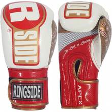 Thai Boxeo Kickboxing Muay Thai Guantes de Entrenamiento Sparring de Boxeo Guantes - Blanco/Rojo - Ver 3