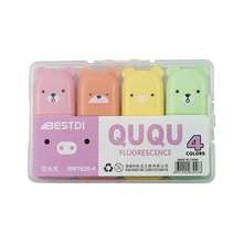 4/5/6 Peças Marcador Oblíquo Estilo Urso Fofo Cor Macaron Realçador Miniatura, Ferramenta de Escrita para Jardim de Infância e Escola - Multicolorido - Visão 13