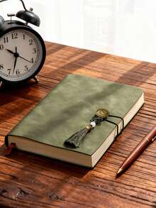 1本A5复古哑光PU皮革加厚笔记本 - 商务办公会议记事本，复古风格商务工作日志，触感便携皮革文具，适合商务和学习使用 - 彩色 - 查看 1
