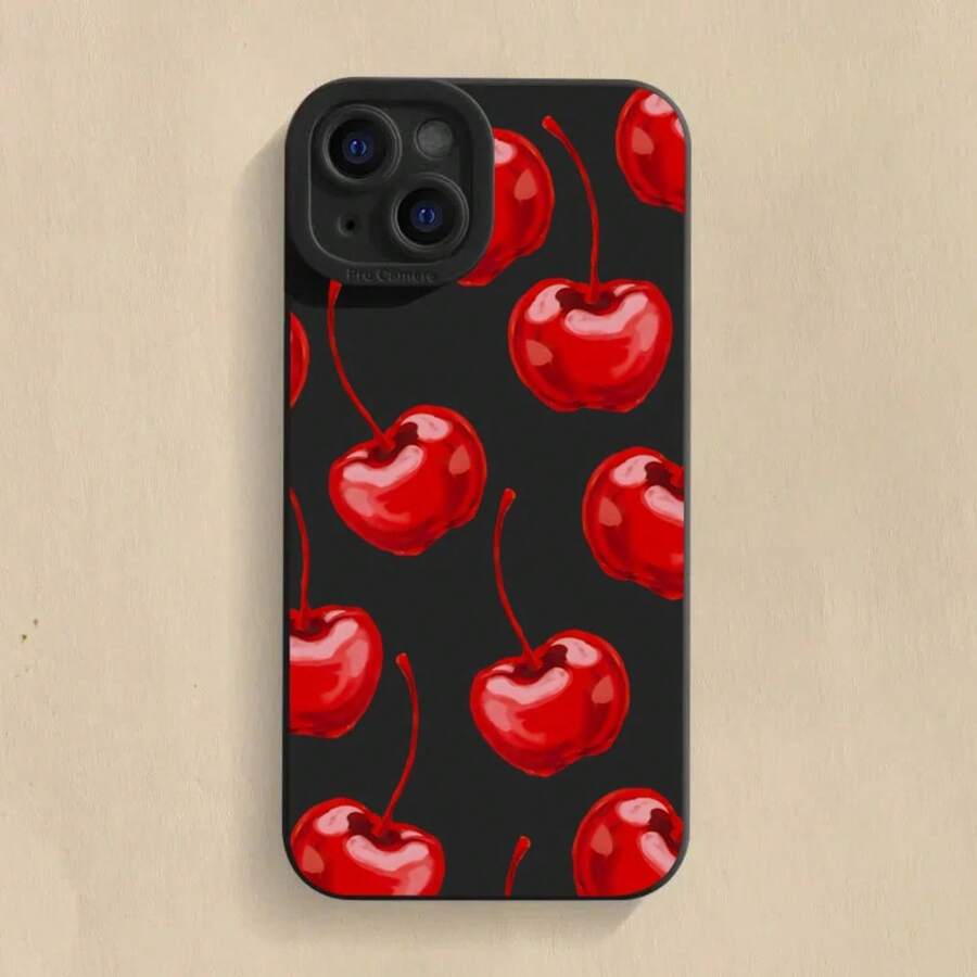 Süße Kirschschleifen-Silikon-Handyhülle für iPhone 15 16 Pro 14 Plus 13 Pro Max 12 11 X XS XR 7 8 Plus SE 2020 stoßfeste weiche Hülle - Kleinblau - Übersicht 1