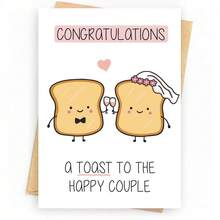1pc, Wedding Card, Congratulations Card, Toast, Happy Couple Including Envelope, Small Business Supplies, Thank You Cards, Birthday Gift, Cards, Unusual Items, Gift Cards - Multicolor - View 1