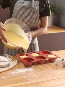 6-Cavity Mini 3-Tier Silicone Cake Mold, Multi-Layer Cupcake Muffin Mousse Mold, DIY Round Cupcake, Cake, Pudding, Cookie, Chocolate, Jelly, Muffin Baking Mold, Non-Stick Bakeware - Multicolor - View 7