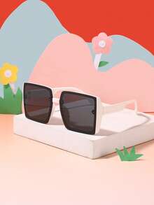 1PC Boy's And Girl's 8-14Y Polycarbonate Square Large Frame Cool Personalized Fashion Slasses, Outdoor Street Snap Sun Protection Outfit, With Glasses Box - Multicolor - View 5