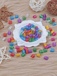 100pcs Multi-Color Hair Accessories Set, Suitable For Braids & Dreadlocks, Includes Beads, Hair Ties, Clips And Adjustable Metal Headbands - Multicolor - View 4