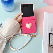 1 件一体式外壳膜，DIY 心形手柄带，适用于三星 Galaxy Z Flip 7、Galaxy Z Flip 7 FE、Galaxy Z Flip 6、Galaxy Z Flip 5、Galaxy Z Flip 手机壳，棕色 - 彩色 - 查看 29