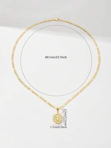 1pc Classic European Style Copper Inlaid Zirconia Guadalupe Virgin Mary Pendant Necklace, Limited Edition, Suitable For Christmas, Thanksgiving, Halloween, Mother's Day, Valentine's Day, Gifts For Couples, Friends, Communion, Daily Wear And Prayer - Yellow Gold - View 7