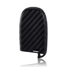 Carbon Silicone Car Key Cover Case For Dodge Ram Charger Journey Durango Grand Cherokee Chrysler Keyless Fob Shell Holder - black - View 4