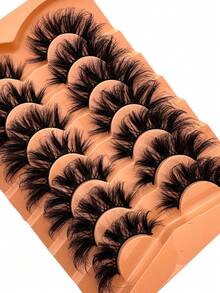 7 Pairs Thick Long Dramatic 3D Faux Mink Eyelashes, Full Strip Lashes, Natural Looking Fluffy Cat Eye Lashes, Russian Volume False Eyelashes - Lông mi Criss Cross - Xem 5