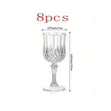 1/2/4/6/8pcs Reusable Transparent Stemmed Glasses, Suitable For Holidays, Weddings, Halloween, Christmas, Various Events, Parties, High-End Drinkware, Durable And Easy To Clean - Clear - View 13