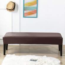 1pc Stretchable PU Waterproof Bench Cover, Suitable For Home Decor, Machine Washable, Modern Style Bench Slipcover, Elastic PU Dining Bench Seat Cover For Bedroom, Living Room, Kitchen, Protects Chair Bench Piano Bench Seat Covers, Removable - Multicolor - View 7