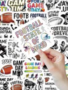 81/162 Pcs American Football Stickers, Game Day Decals, Vintage Graffiti Style With Player Silhouettes, For Fans Phone Case Laptop Water Bottle Scrapbook Supplies Funny Stickers Scrapbooking Supplies Kindle - Multicolor - View 4