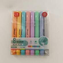 8pcs Creative Macaron 8-Color Fluorescent Pen Set, Pastel Color Hand-Drawn Poster Student Marker, Planner, Colorful Drawing, Doodle Pens, Random Color Mix And Match, Random Packaging Box - Multicolor - View 12