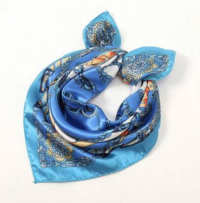 Lenço Feminino Pequeno Estampa Corrente Elegante 50x50cm