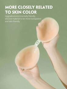 女士隐形无肩带硅胶提拉文胸，露背文胸，带粘性乳贴，适用于连衣裙、礼服、婚纱 - 彩色 - 查看 4