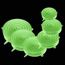 6pcs Reusable Silicone Food Covers, Food Preservation Material - Multicolor - View 17