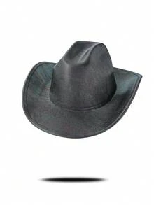 1顶炫彩黑色牛仔帽，面料反射彩虹光泽，未来感十足的宽檐设计修饰脸型，适合音乐节、派对、日常佩戴。 - 禮帽 - 查看 17