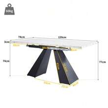 Dining Table & Chair Sets - White + MDF+Metal - View 6