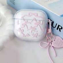 Bow-Knot Style Apple Wireless Earbuds Anti-Fall Protective Case, Scratch-Resistant And Shock-Proof Cover Compatible With Apple Wireless Charging Case - Clear - View 13