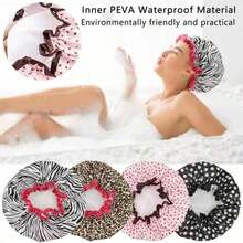 1pc Shower Cap, Women's Reusable Waterproof Elastic Shower Cap, Suitable For Long Hair Home Bathroom Decor Fall Decor Back To School - Nhiều màu - Xem 5