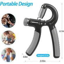 2 Pack Unisex Adjustable Grip Strength Trainer 22 132Lbs 10 60kg Hand Grip Strengthener Forearm Exerciser For Musicians Athletes Fitness Supplies - 灰色 - 查看 6