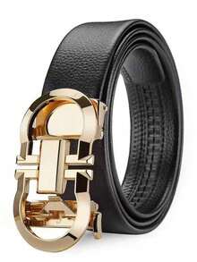 男士自动扣皮带，韩版时尚休闲中档商务皮带，压纹纹理 - 彩色 - 查看 7