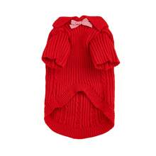 Red Gentleman Bow Tie Knitted Sweater, Warm Long Sleeve For Small Dogs Like Poodle, Teddy, Schnauzer - Red - View 8