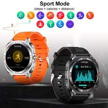 SENBONO 2026 新款 1.46 英寸 GPS 智能手表，支持无线通话同步、短信提醒、GPS L1+L5 双频定位、指南针、海拔高度、气压显示、3D 动态表盘、800mAh 大容量电池，内置 100 多种运动模式，适用于 iOS 和安卓手机，男女户外运动爱好者均可佩戴。 - 黑色 - 查看 7