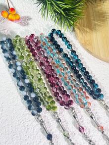 3pcs 10mm Glass Crackle Muslim Prayer Beads Tasbih Bracelet - Multicolor - View 5