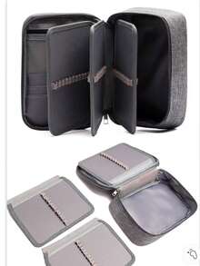 72色素描铅笔帆布笔袋，便携式多功能文具防水收纳袋 - 紫色 - 查看 3