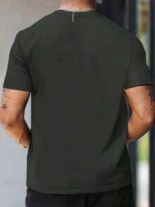 Anti-Social Club Men's Summer Cotton Comfort Lightweight Pure Natural Position Printing Unique Pattern Design Suited For Casual Outdoor Sports, Fitness, And Gift Giving - 黑色 - 查看 3