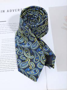 1条男士时尚休闲佩斯利花纹腰果花领带，适合商务、宴会、正式场合、婚礼、校园派对等场合搭配 - 彩色 - 查看 10
